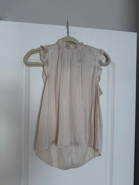 Banana Republic Sleeveless Pleated High-Neck Camisole - Light Blush